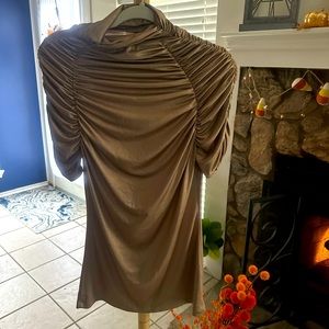 Lovely metallic brown gathered dress